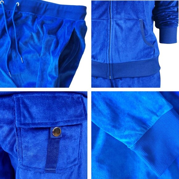 Comfortable 2-Piece Royal Blue Tracksuit for Women - Hoodie and Sweatpants - Picture 5 of 5